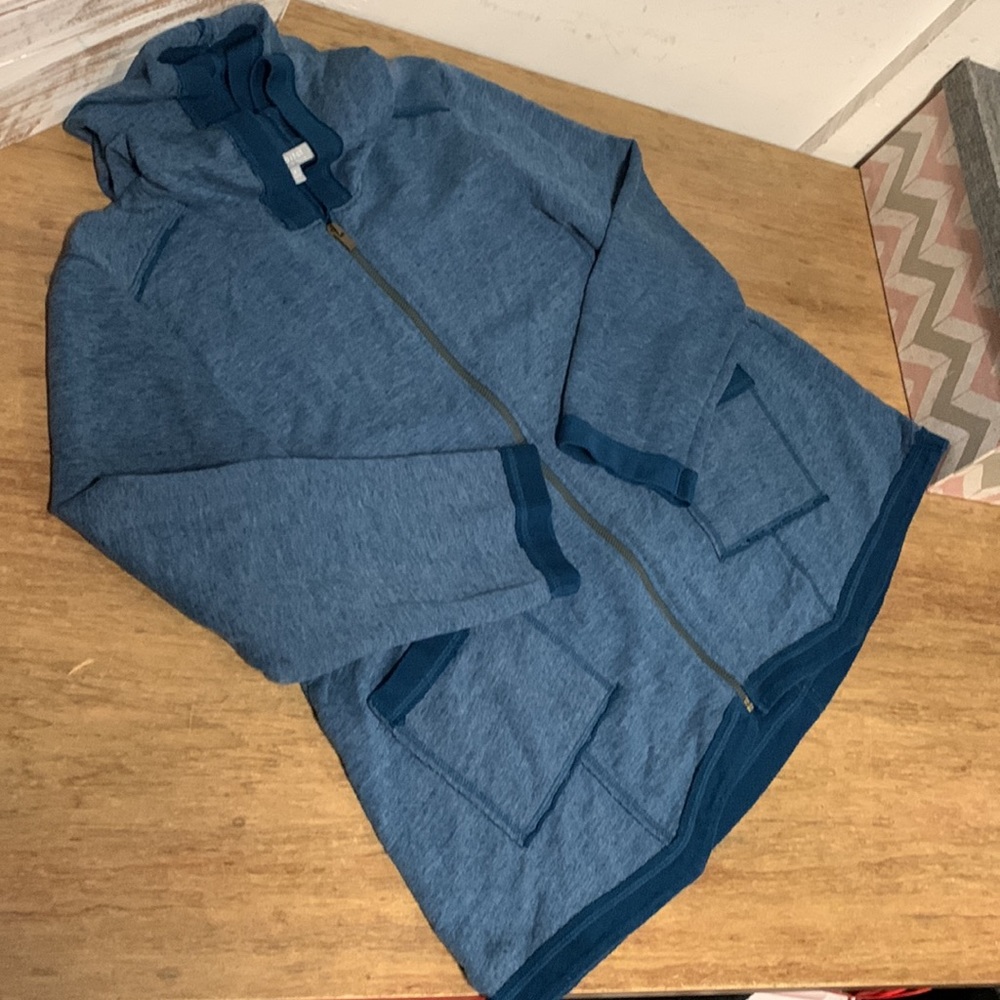 Habitat clothes to live in stretchy blue dual front pocket zip hooded jacket